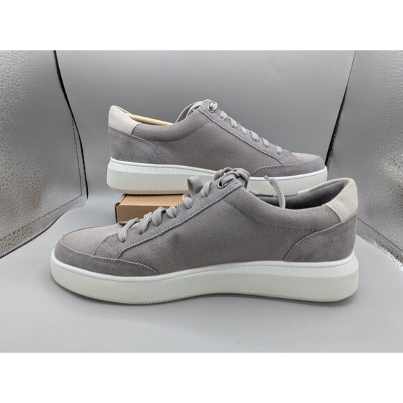 Vince Dawson Men\'s Canvas-Suede Gray Low-Top Sneakers Size7 M